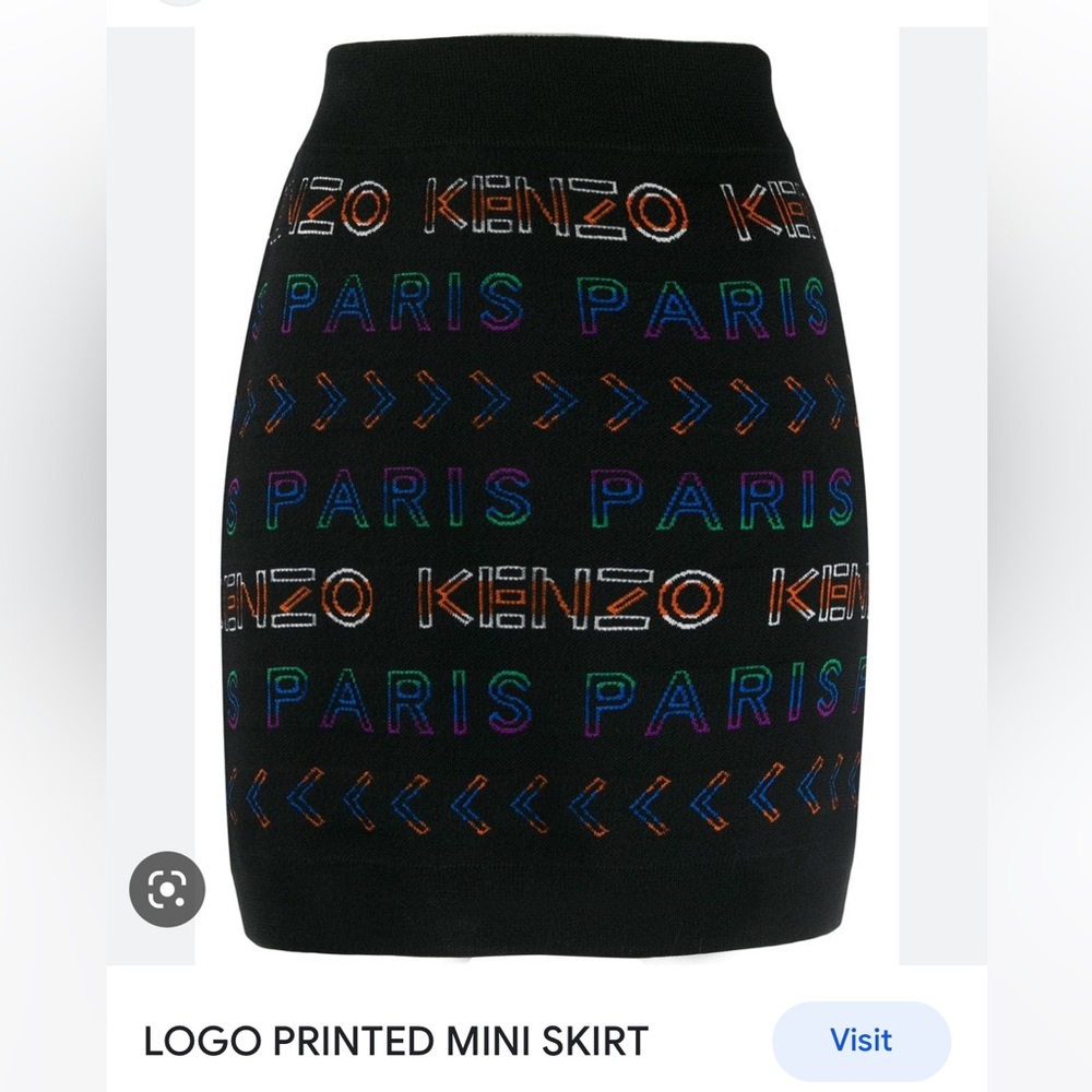 Kenzo all over logo wool mini skirt size S